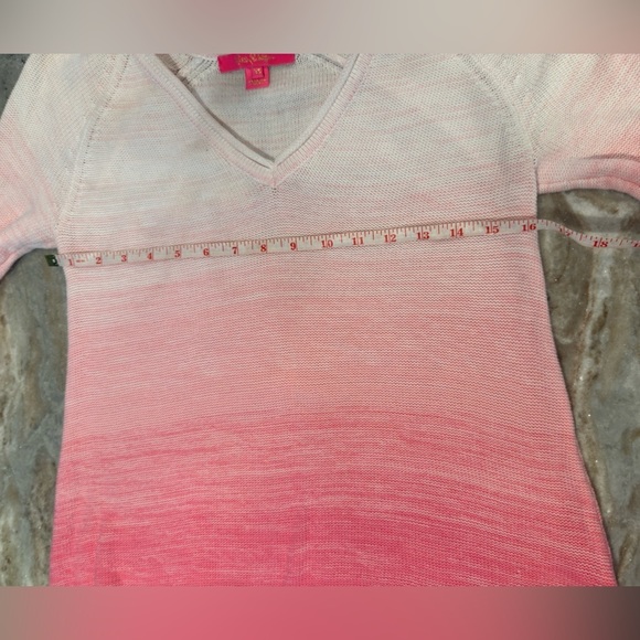 Women’s LILLY PULITZER Jody V-Neck Sweater HAVANA- PINK MARLED OMBRE. Size XS - Picture 11 of 15